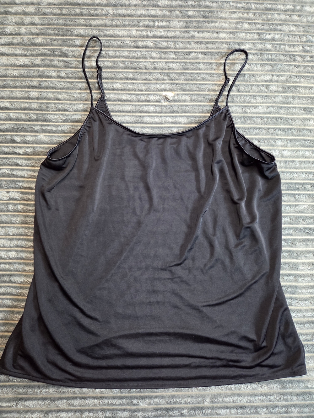 Vanity Fair Black Satin-Look Slip Cami